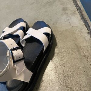 Stylish White and Black Sandals